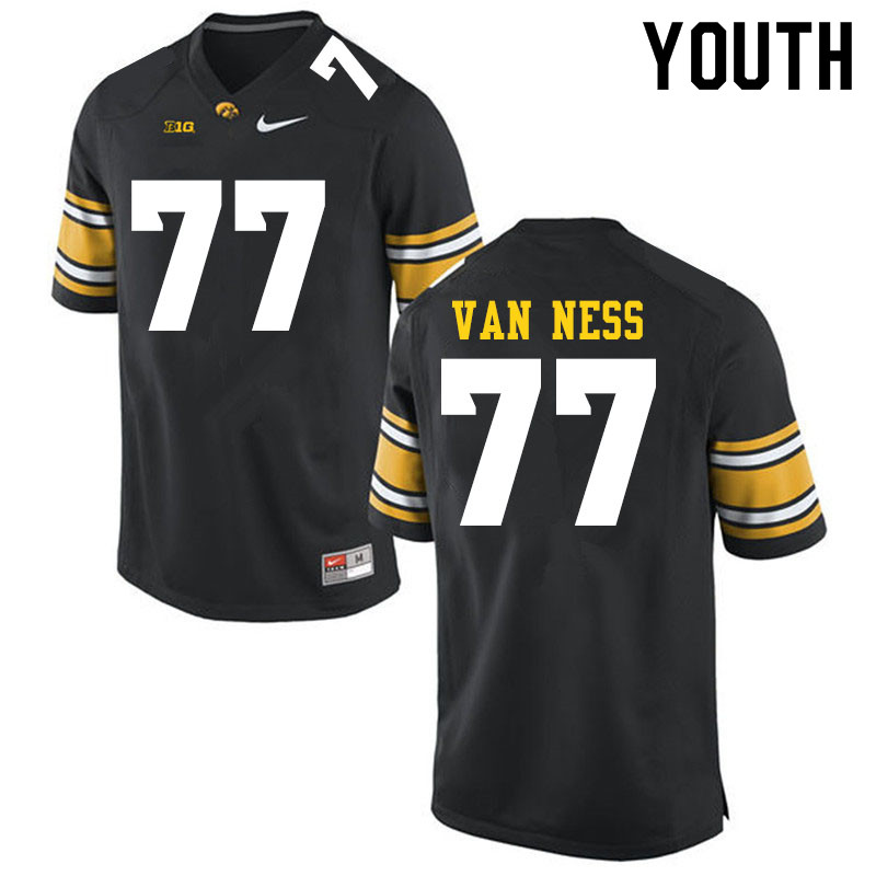 Youth #77 Lukas Van Ness Iowa Hawkeyes College Football Jerseys Sale-Black - Click Image to Close